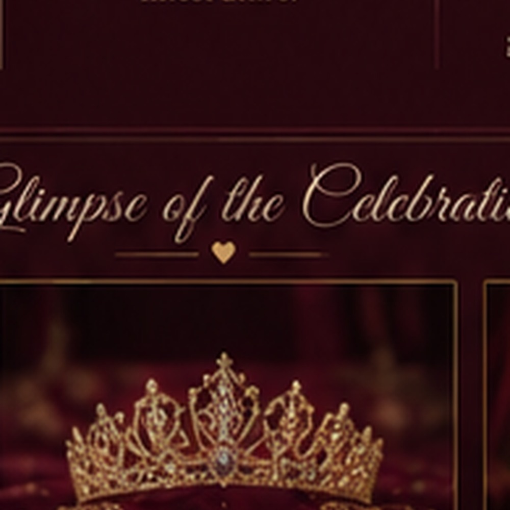 Gold crown and burgundy velvet