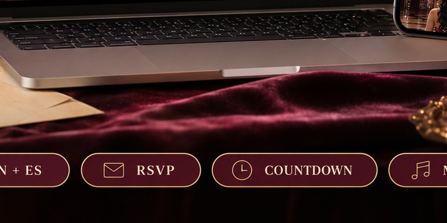 Burgundy velvet and candlelight details
